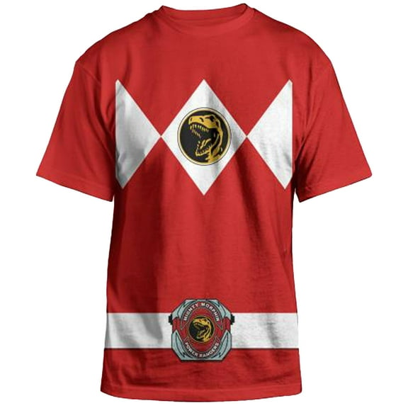 Power Rangers Mighty Fine Ranger Costume Adult Red T-Shirt