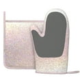 thumbnail image 3 of Disketp Glitter Light Pearl Oven Mitts And Potholders Bbq Gloves-Oven Mitts And Pot Holders With Recycled Infill Silicone Non-Slip Cooking Gloves For Cooking Baking Grilling, 3 of 9