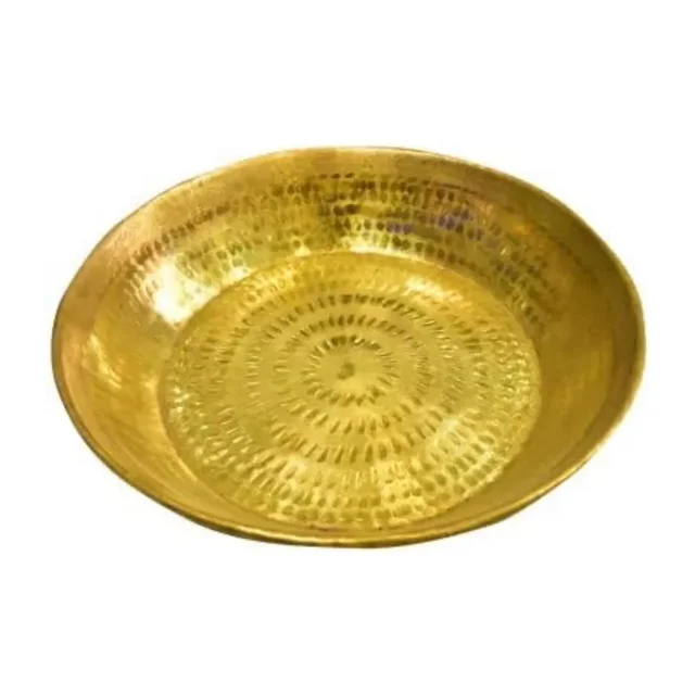 Indian Traditional Brass Parat Parant - 17.5 Inches - High Quality Flat Serving Tray