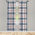 thumbnail image 3 of Ambesonne Plaid Curtains, British Country Pattern, Pair of 28"x63", Vermilion Navy Blue, 3 of 5