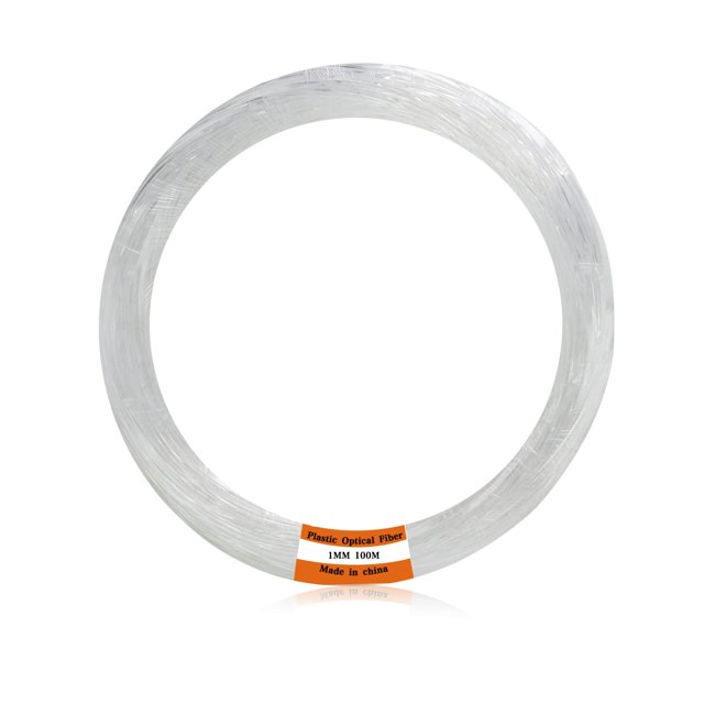 AMKI Plastic 0.04in/1mm Diameter 328ft(100Meter) PMMA Fiber Optic Roll End Glow Cable for All Kind Led Star Ceiling Light Kit