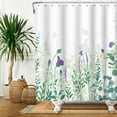 thumbnail image 2 of Mizhona Botanical Shower Curtain with Flower and Leaf for Bathroom Bathtub Waterproof Washable Modern Decor 72"X78", 2 of 4