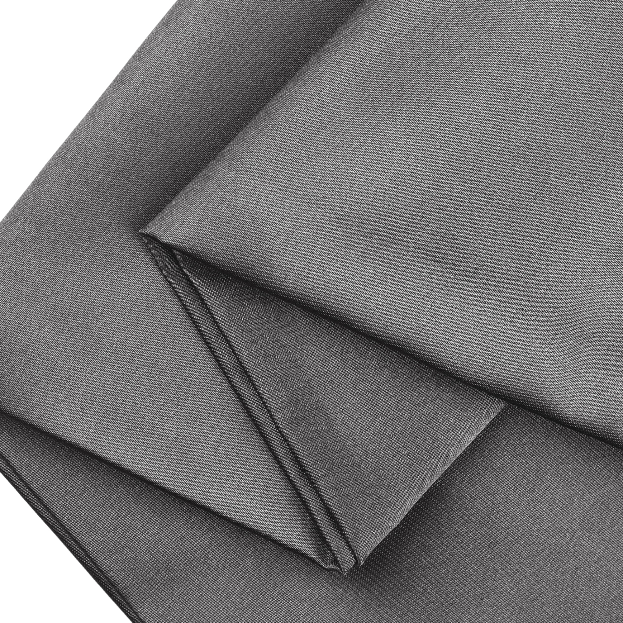 Unique Bargains Zipper Closure Satin Solid Pillowcase with Eye Mask Dark Grey Standard