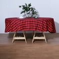 thumbnail image 5 of Efavormart Perfect Picnic Inspired Black/Red Checkered 70" Round Polyester Tablecloths For Party Event Decor, 5 of 11