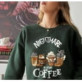 thumbnail image 4 of Nightmare Before Coffee Graphic Pullover Sweatshirt, Halloween Pumpkin Latte, 4 of 6