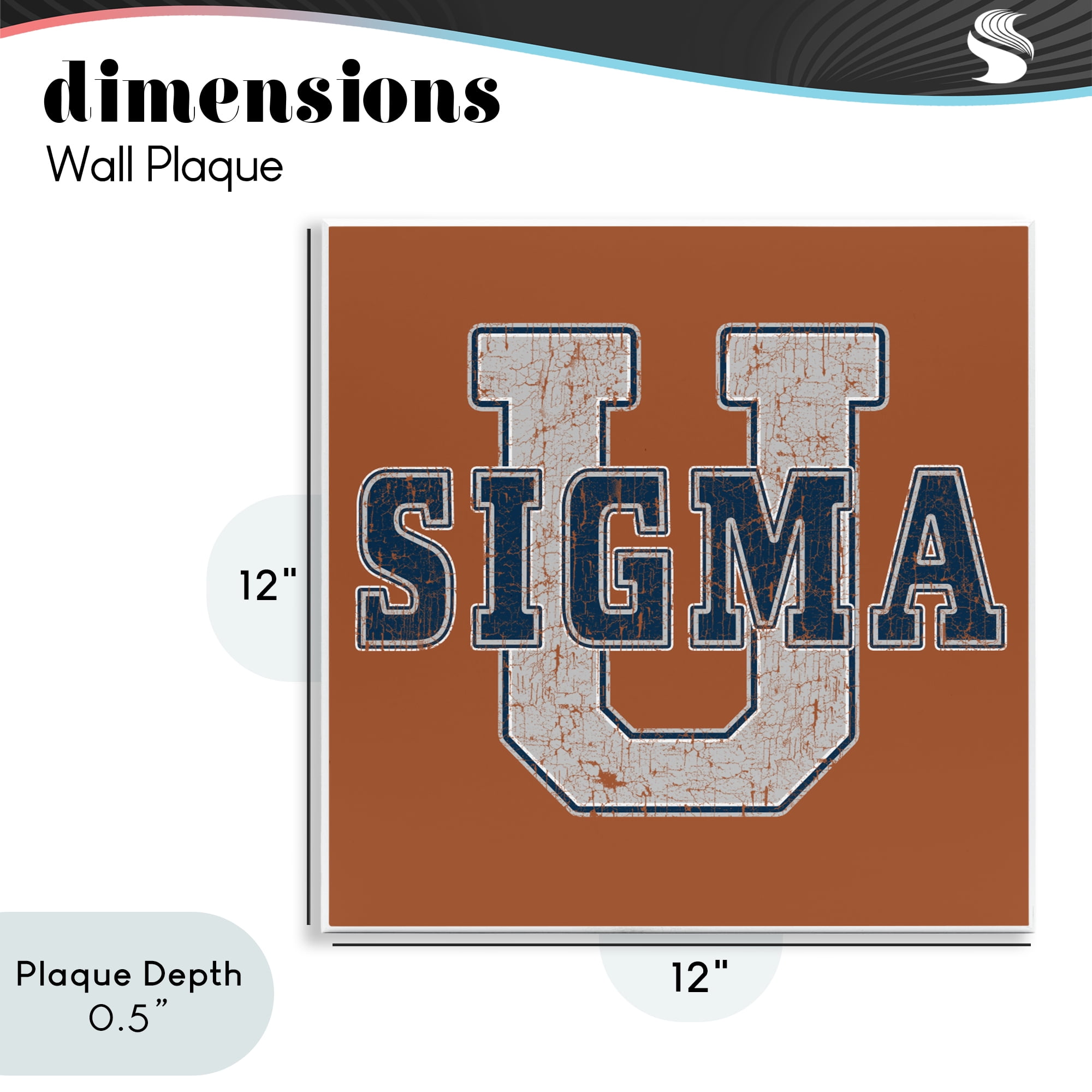 Stupell Industries Sigma University on Brown Wall Plaque Art, design by Grotto Studios