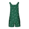 thumbnail image 5 of Women Summer Romper Casual Fashion Heart Print Tank Top Short Jumpsuit with Pocket Zip Back Tie Knot Front Loose Outfits, Green, S, 5 of 6
