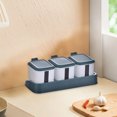 thumbnail image 6 of Nkmbld Spice Storage Box Set Press Type Seasoning Box Easy 3 Compartments Spice Dispensers for Salt Sugar Cardamon Cruet Cinnamon, Green, 6 of 8