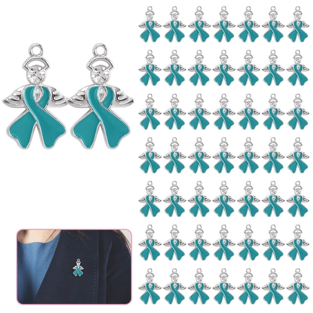 Alloy Angel Brooche With Like & Ribbon Bow Emblem For Care & Mutual Support Groups 50 Pieces Set