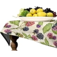 thumbnail image 4 of Watercolor Blackberries Tablecloth, Thanksgiving Autumn Harvest Fruit Leaves Print Table Cover for Party Picnic Dinner Decor, Rectangle(55x55in), 4 of 6