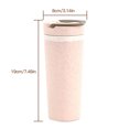 thumbnail image 3 of Taza de vacío de paja de trigo Taza de vacío con asa a prueba de fugas Botella de agua de calibre pesado, rosa kenally HA7123-02B, 3 of 6