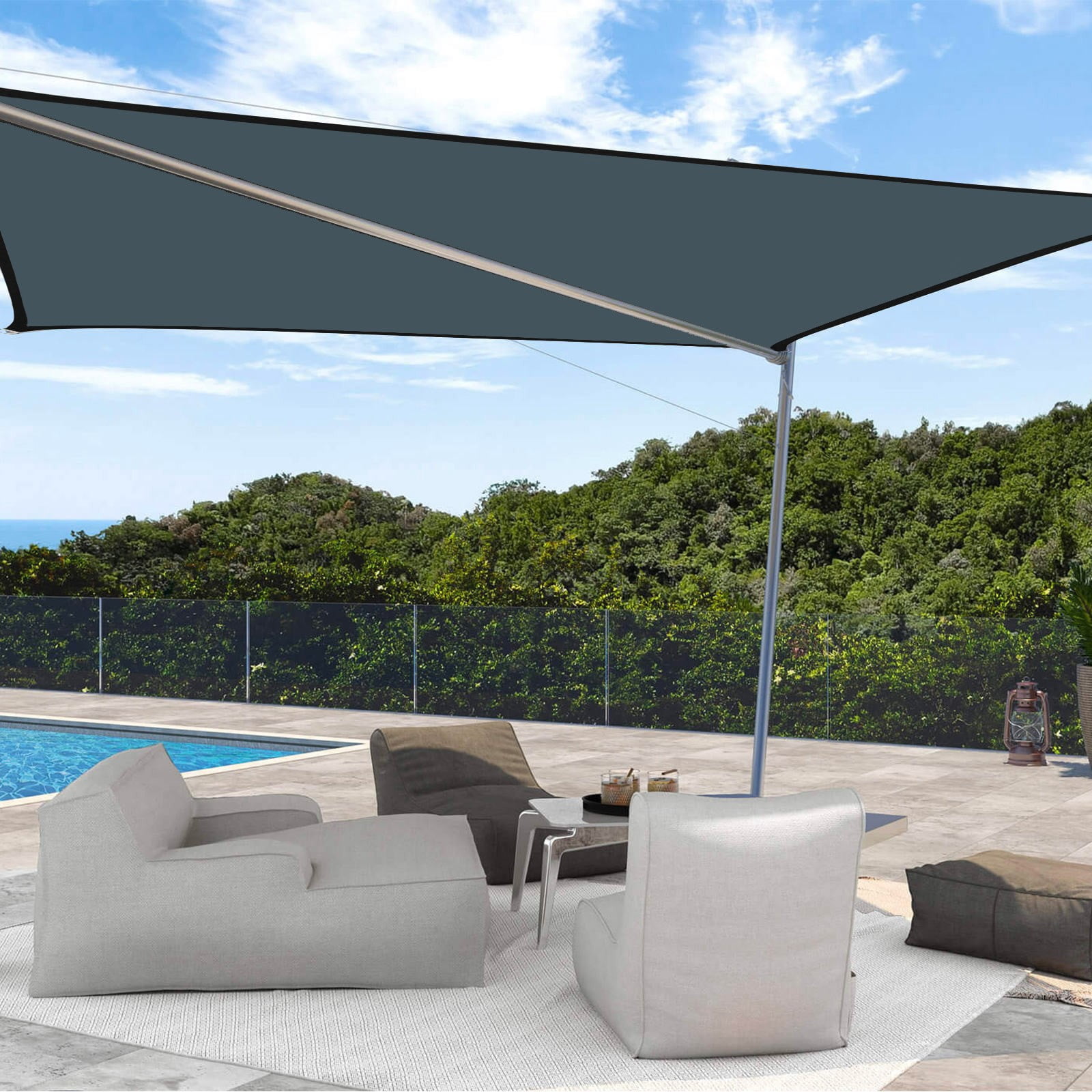 Ke1Clo Square Sun Shade, UV Blocking Waterproof Shade Cloth for Garden Swimming Pool, Outdoor Patio Sunshade Tarpaulin with Easy Installation for Backyard Camping