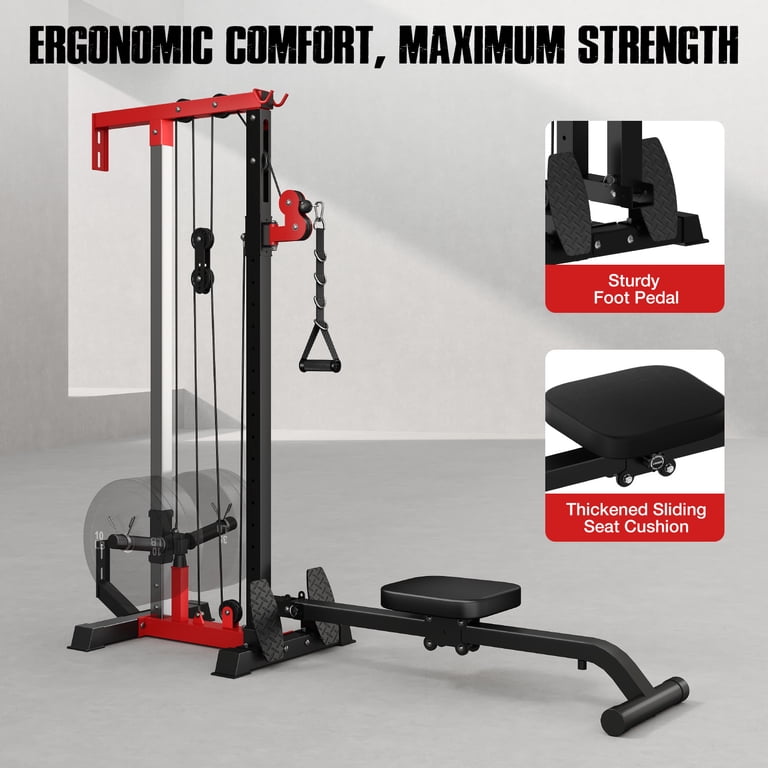JELENS Cable Crossover Machine, Lat Pull Down Machine, 16