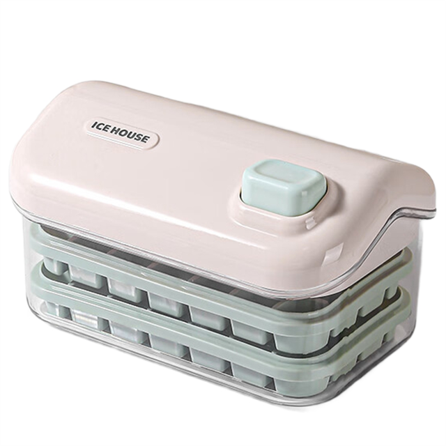 Ice Storage Box Mold Household Ice Maker Large Capacity Ice Maker Refrigerator Homemade Ice Storage Box Pink A,1 * Ice Maker Box 1 * shovel,Pink