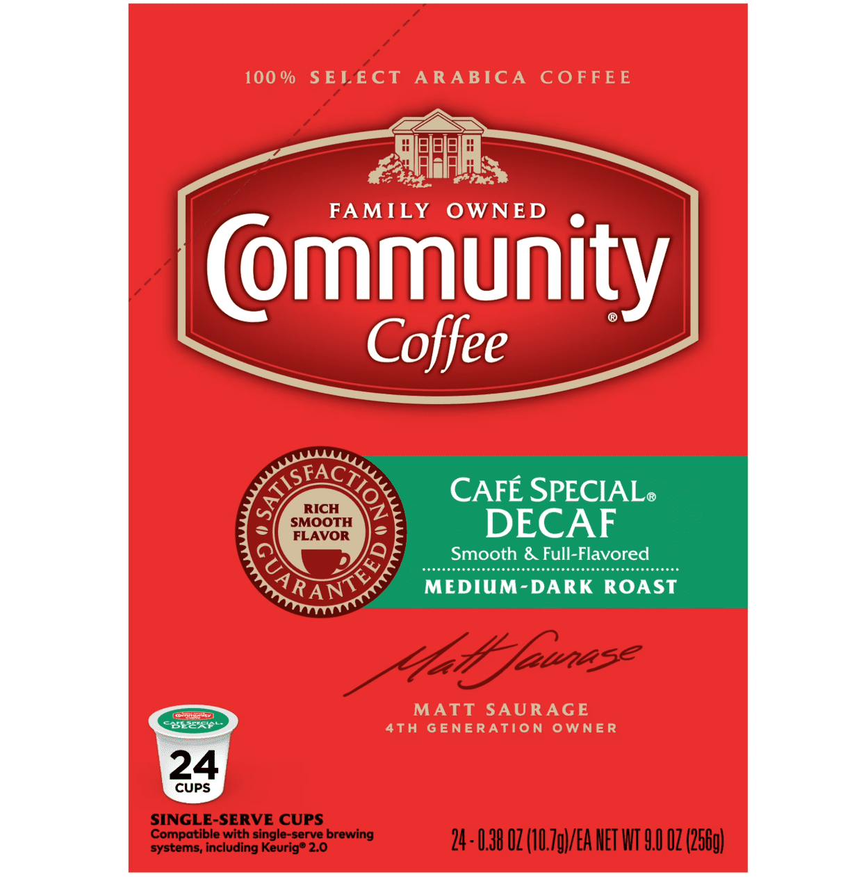 Community Coffee Café Special® Decaf Medium-Dark Roast Single Serve Keurig K-Cup Pods 24 ct Box