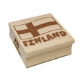 thumbnail image 1 of Finland with Waving Flag Cute Square Rubber Stamp Stamping Scrapbooking Crafting - Medium 1.75in, 1 of 7