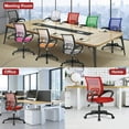 thumbnail image 2 of BestOffice Home Office Chair Ergonomic Mesh, Lumbar Support Armrest Executive Rolling Swivel Adjustable Mid, Red, 2 of 7