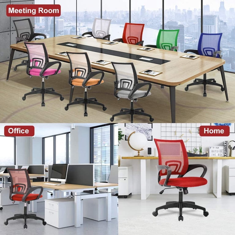 BestOffice Ergonomic Mesh Office Chair with Adjustable Arms, Red photo 6