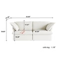 thumbnail image 3 of Sdorens Modular Sectional Sofa,Modern Linen Fabric Couch Free Combination Sofa,2-Seat Sofa for Living Room,White, 3 of 15