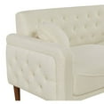 thumbnail image 6 of Teddy Velvet Sofas and Couches 78 Inches Long, Mid Century Modern Couch Tufted Back Sofa with 2 Throw Pillows, Armrest and Wooden Legs for Living Room, Apartment, Bedroom (Beige), 6 of 7