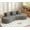 Gray, variant on Gewnee 109" Modern Curved Sofa, Velvet Fabric 4 Seater Curved Shaped Sectional Couch for Living Room, Bedroom, Office.Navy Blue