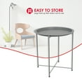 thumbnail image 4 of Home Basics Foldable Round Multi-Purpose Side Accent Metal Table, Matte Grey, 4 of 5
