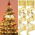 thumbnail image 3 of Christmas Tree Ribbon Lights String,  Tgnazet Gold 33 FT 100 LED Fairy Lights Copper Wire Ribbon Bows Lights for Xmas Tree Holiday Wedding Party Decoration, Gold Ribbon, Warm White Light, 3 of 8