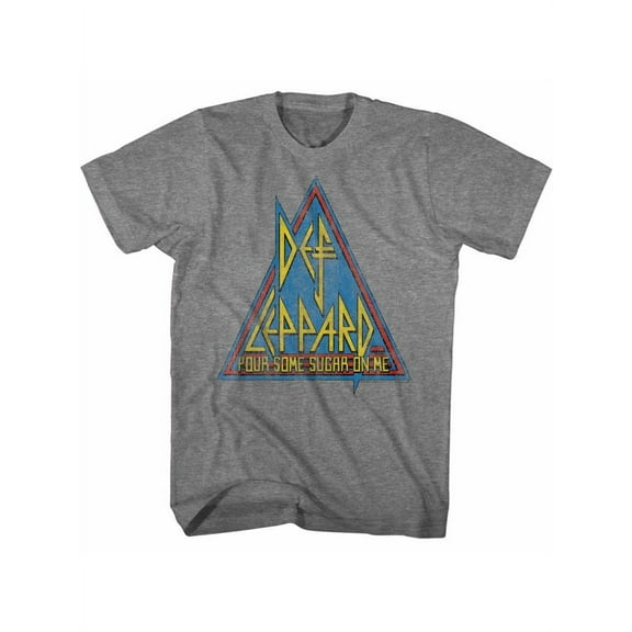 Def Leppard 1980's Heavy Hair Metal Band Primary Triangle Adult T-Shirt Tee