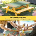 thumbnail image 6 of Sage Green Yellow Ombre Table Cloths for 3 Foot Rectangle Tables, Farmhouse Modern Gradient Art Patio Waterproof Elastic Fitted Tablecloths, Washable Rectangular Table Cover for Camping, 6 of 8