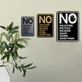 thumbnail image 5 of Portrait Round No Soliciting No Politics No Religion No Sales No Flyers No Exceptions Sign (Black /Gold) - Small, 5 of 7