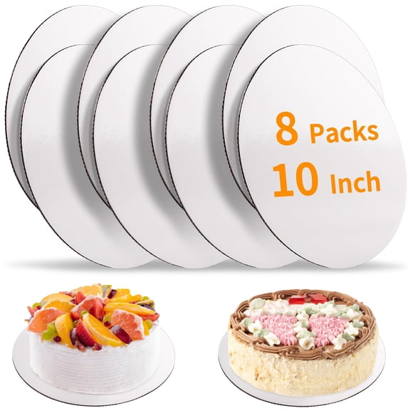 Tablas para tartas WINKIO de cartón blanco redondas de 10 pulgadas, 8 unidades