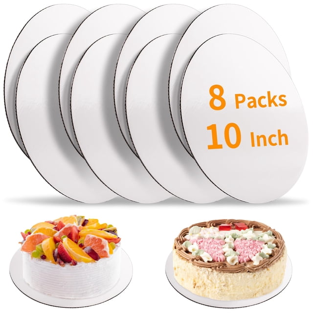 Tablas para tartas WINKIO de cartón blanco redondas de 10 pulgadas, 8 unidades
