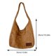 thumbnail image 2 of Bolso de mano de pana para mujer, bolso hobo retro de gran capacidad, bolso de compras suave (caqui), 2 of 8