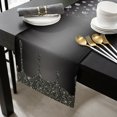 thumbnail image 2 of Black Grey Table Runner 120 Inches Long, Modern Abstract Diamond Luxury Gradient Kitchen Dining Burlap Linen Tablerunner for Small/Round/Square/Wedding/Coffee/Dining Table Party Home Décor 13 x 120, 2 of 8
