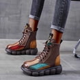 thumbnail image 2 of CEHVOM Bottes en Cuir Grande Taille pour Femmes Talon Épais Bottines Rétro Respirantes, 2 of 6