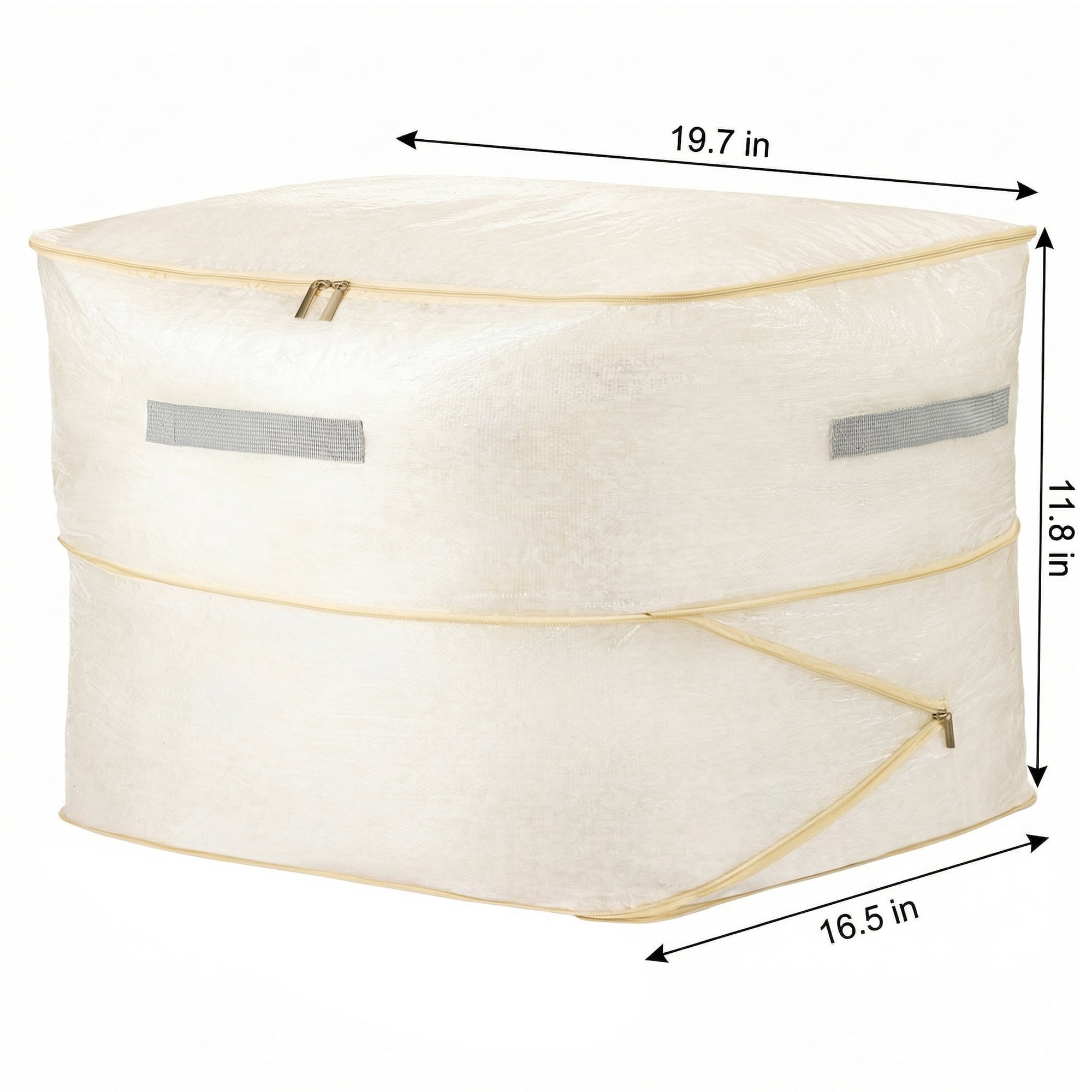 Unique Bargains Portable Storage Bags for Organizing Clothing Beige 19.7"x16.5"x11.8"