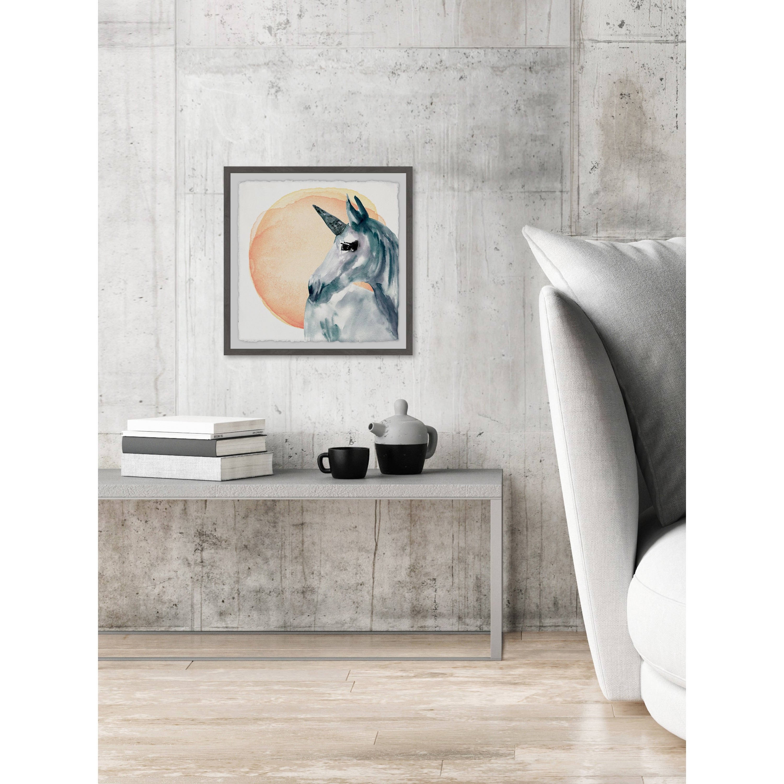 Unicorn Sunrise Framed Painting Print