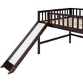 thumbnail image 4 of Full Size Low Loft Bed with Side Ladder,Slide and Full Length Guradlails,Wooden Full Bed Frames for Bedroom Dorm, 4 of 6