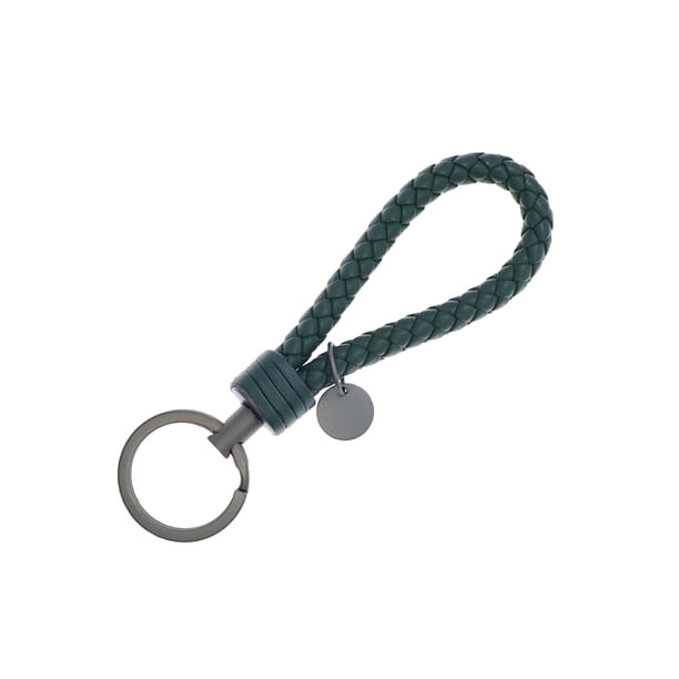 Billuyoard LLavero de cuerda tejida trenzada de cuero, bolso DIY encantador, colgante colgante, llavero exquisito, soporte para llavero de coche, joyería Artesanía Verde 3.3*9 cm Billuyoard HA074021-01