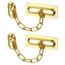 Uxcell 2-Pack Door Chain Lock, Premium Security Door Chain Guard Round Cold Rolled Steel for Inside Door[Gold]