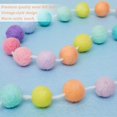 thumbnail image 4 of Macaron Color Pom Pom Garland Decorations for Girls Room, Nursery, Birthday Party, Baby Shower - Hanging Ball Strings for Wall Ceiling Decor, Children’s Bedroom Decorations, 4 of 6