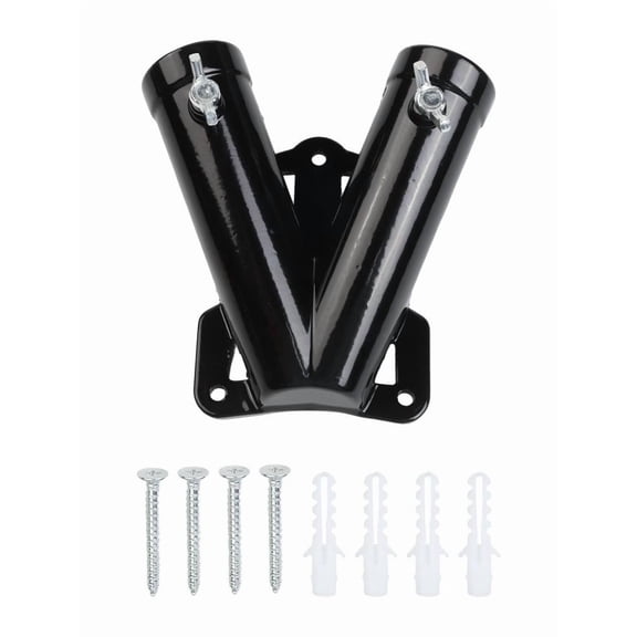 Heavy Duty V Shape Double Flag Pole Bracket Holder - Sturdy & Reliable!