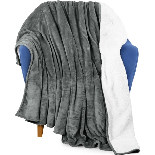 Colcha Sherpa Blanket Utopia Bedding, tamaño 127 x 152 cm, gris