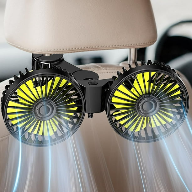 Ventilador de coche Dealswin Ventilador de asiento de coche USB de doble cabezal para asiento trasero