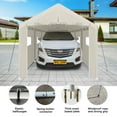 thumbnail image 3 of Carport 10×30 FT Heavy Duty Portable Carport Garage Tent with Included  Anchor Kit, Portable Garage with Roll Up Doors and Window, Party Tent for Outdoor Storage Shelter, White, 3 of 5