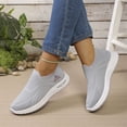 thumbnail image 7 of Domzle Women's Slip On Walking Shoes with Arch Support Lightweight Sock Tennis Sneakers Anti-Slip Elastic Knit Breathable for Gym Casual Sneakers Gray, 7 of 7