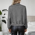 thumbnail image 6 of TGSLY Women's Faux Suede Bomber Jackets Lightweight Zip Up Long Sleeve Cropped Coat Loose Casual Solid Color Outerwear with with Pockets XL, 6 of 10