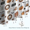 thumbnail image 6 of White Halloween Pumpkin Skull Bat Pattern Shower Curtain 36"x72" ,Bathroom Decorative Shower Curtains Set with 12 Hooks,Modern Waterproof Washable Shower Curtain, 6 of 6