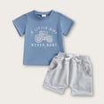 thumbnail image 4 of Spazoro Toddler Boys 2PC Outfit Sets, Short Sleeve Tractor Print T-Shirt & Elastic Waist Shorts Crew Neck Summer Clothes Set for Baby Boys Light Blue Size 6-12 Months, 4 of 6