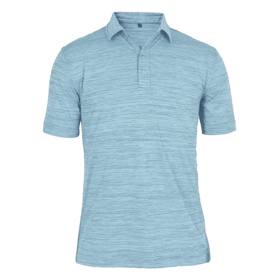 Monterey Club Men's Heather Stripe Tailored Collar Golf Polo Shirt #1280